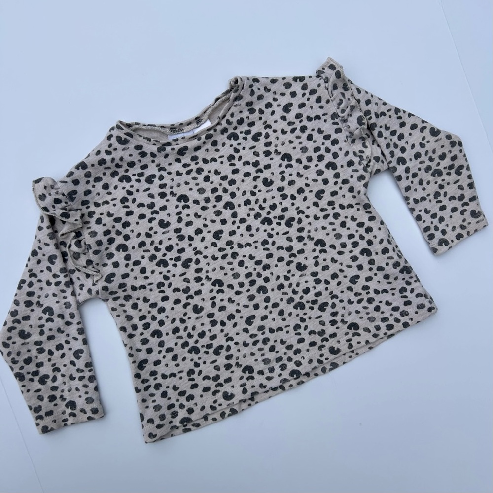 2-3 zara beige Animal print sweater